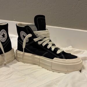 Converse Black and White Platform Sneakers
